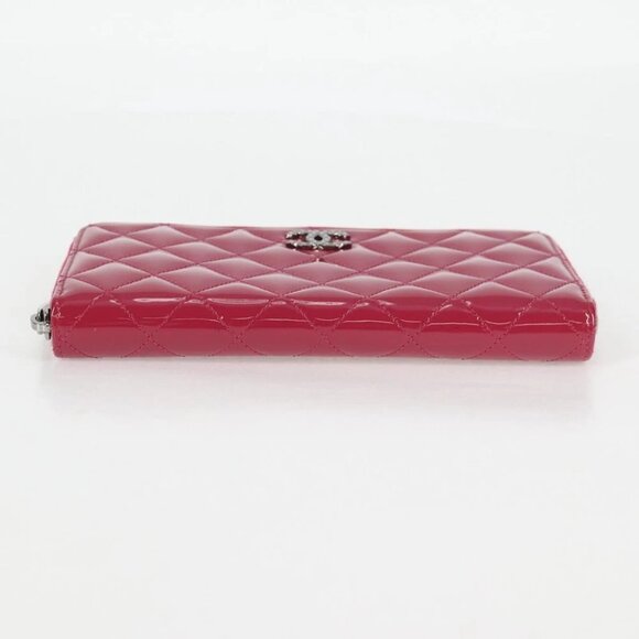 CHANEL Matelasse Brilliant Long Wallet Enamel Pink Silver CC - Picture 6 of 16
